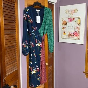 Ted Baker wrap dress.  Beautiful colors.  New with tags.